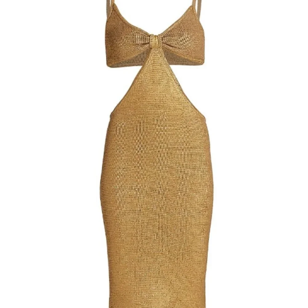 Cult Gaia Serita Dress - Gold - Size S - Picture 5 of 12